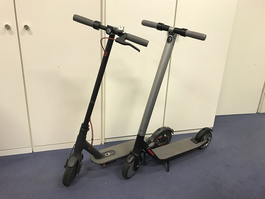 Opgevouwen elektrische step